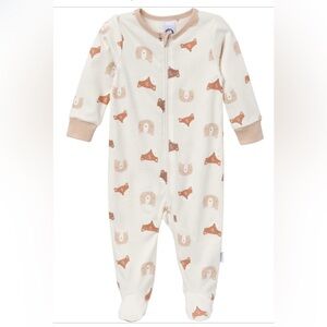 Gerber Cream and Tan Animal Print Footie